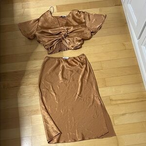 Tan/Rose Gold Two Piece Set